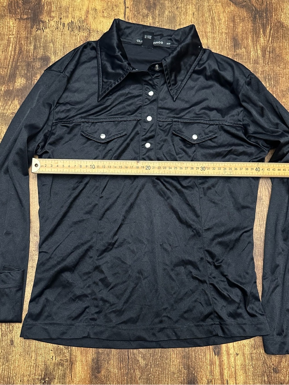 Club Monaco Black Long-Sleeve Button-Front Shirt